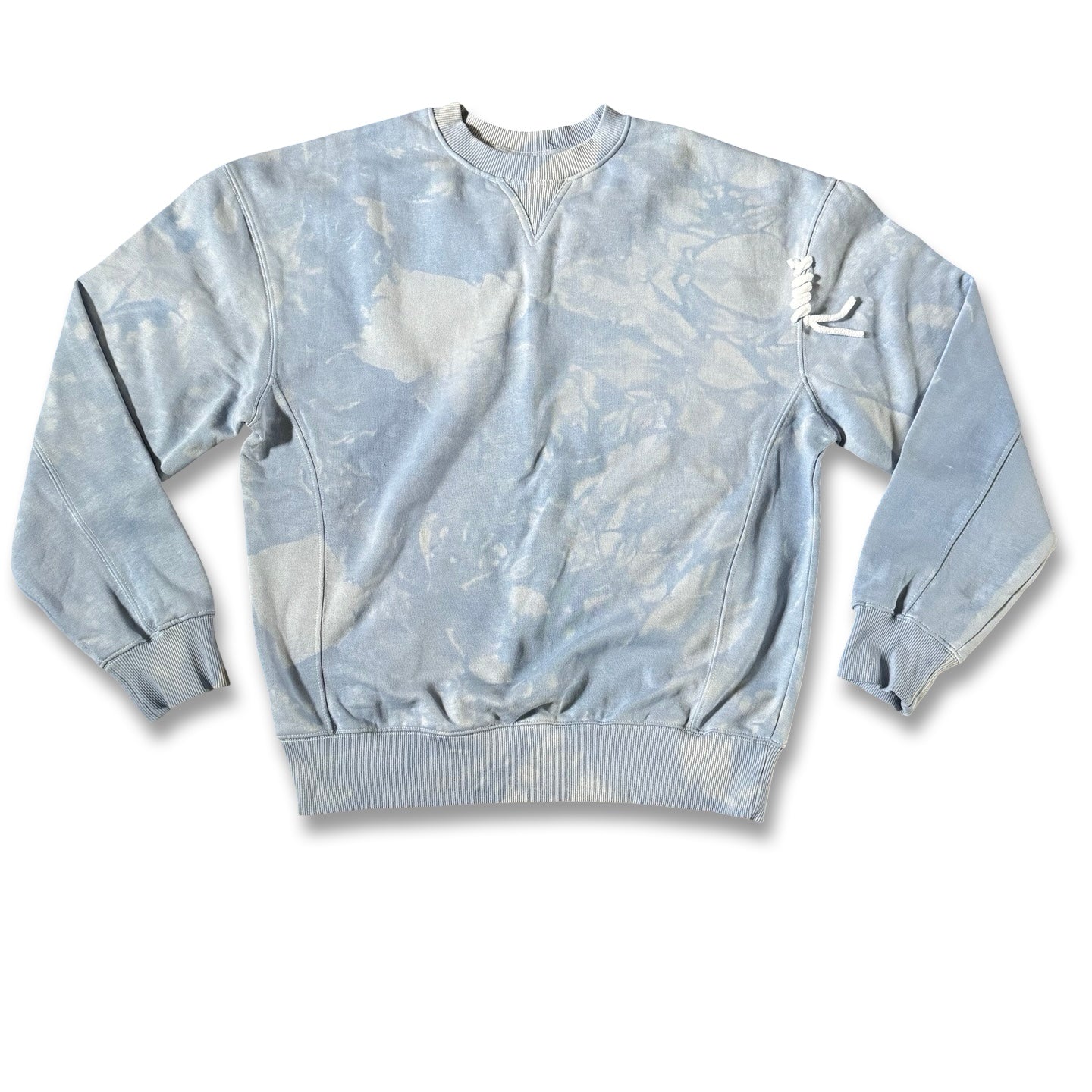 Summer blue hand dyed crew neck sweatshirt .
