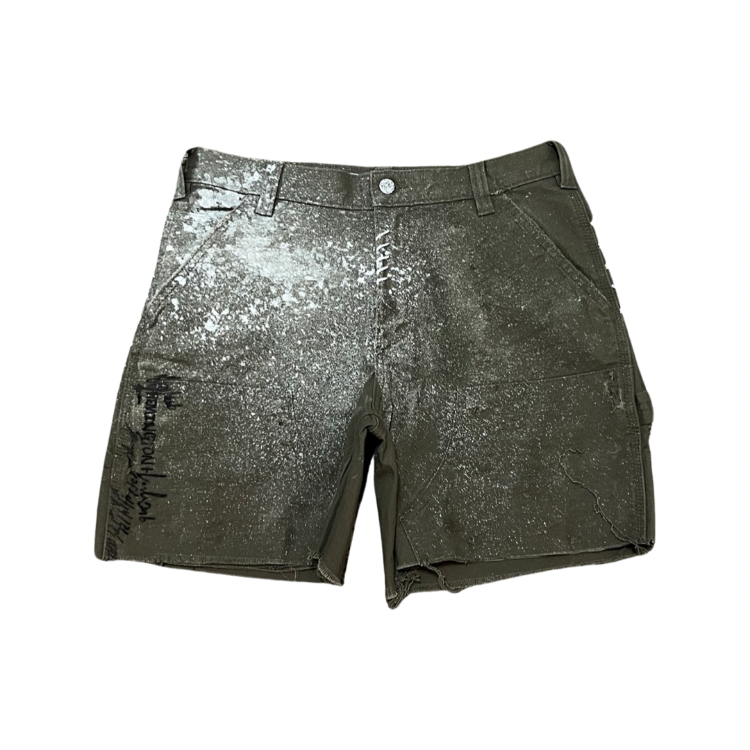 Military Green Moon Dust Lightweight Canvas Utility Short