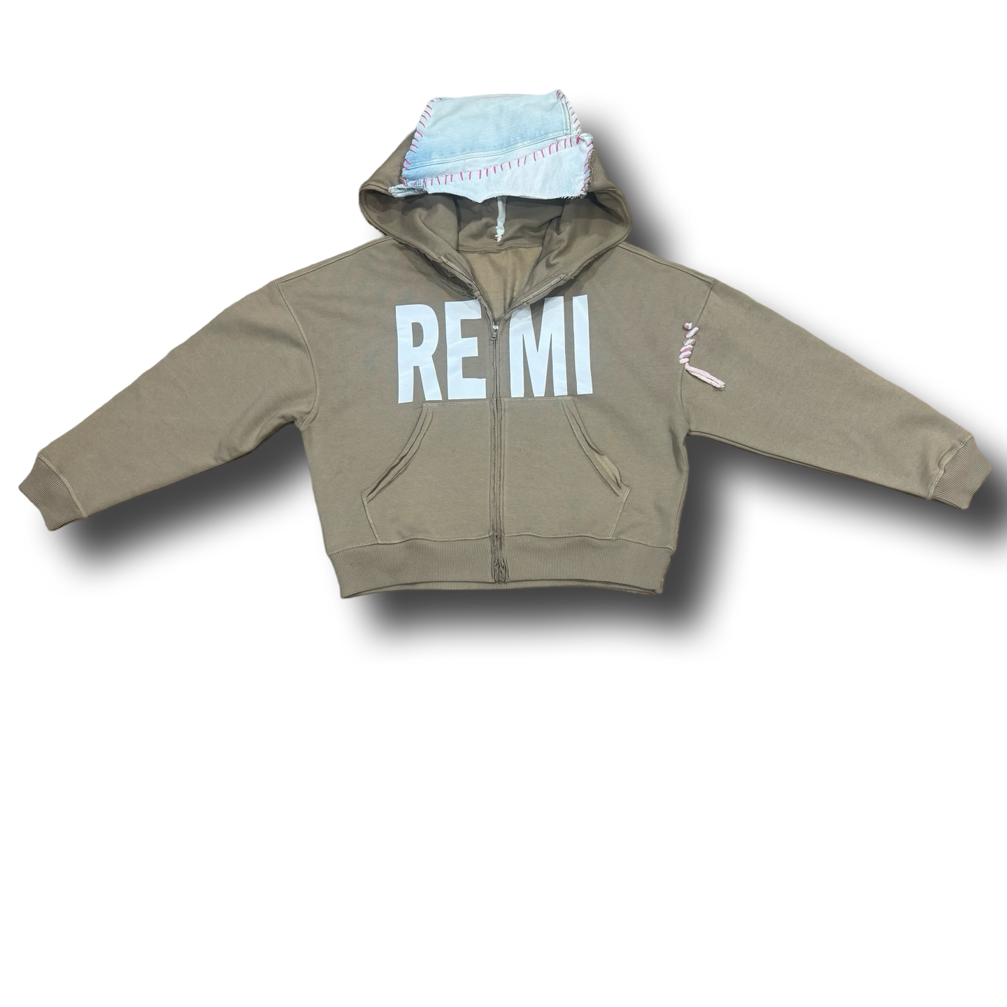 Oversized "REMI' zippered flare hoodie