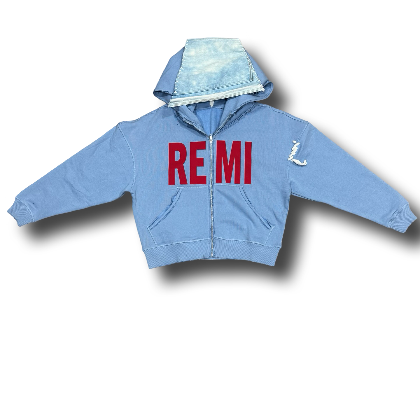 Oversized "REMI" zippered flare hoodie