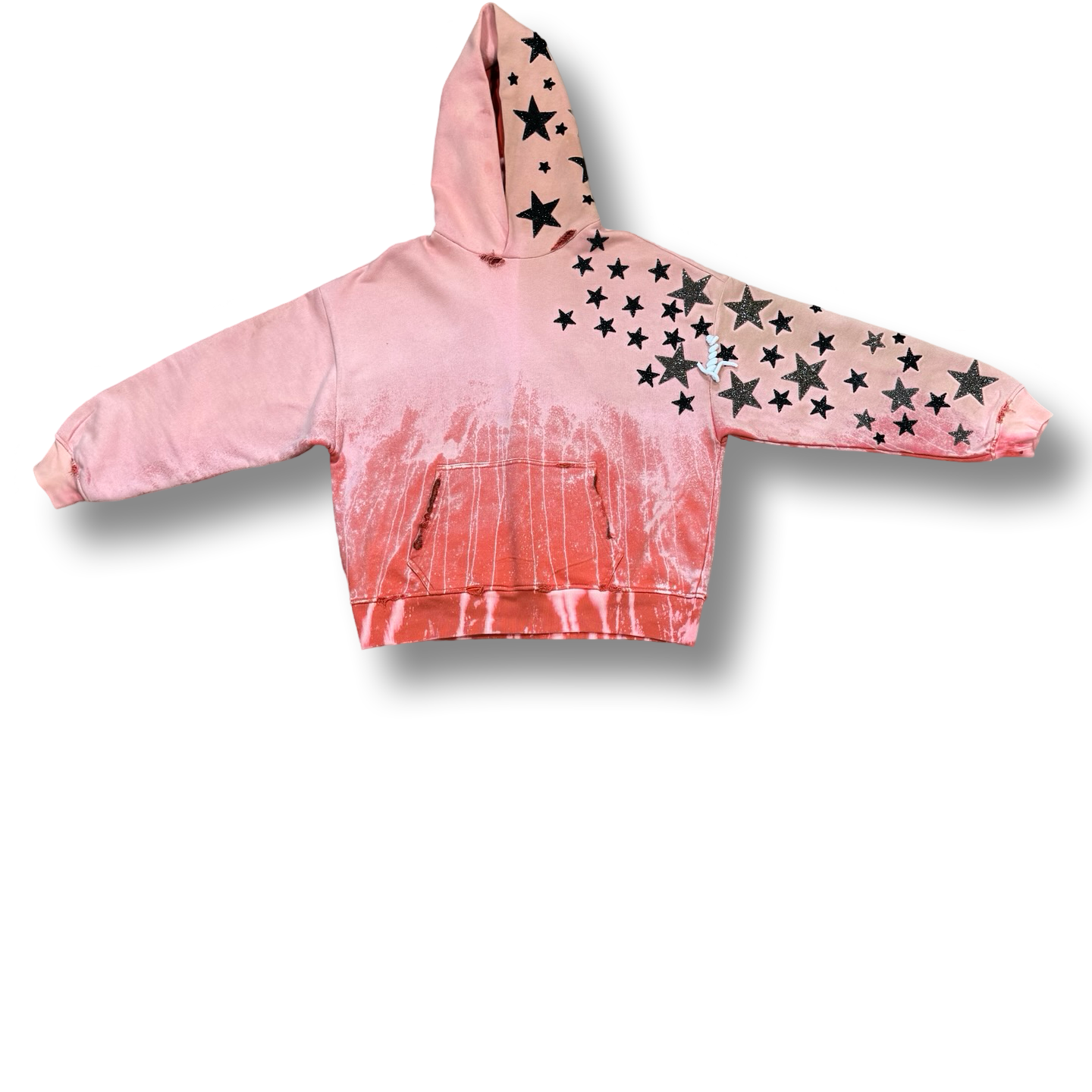 "WASHED PUMPKIN" Star studded "ARTS AND CRAFTS" heavyweight pullover hoodie