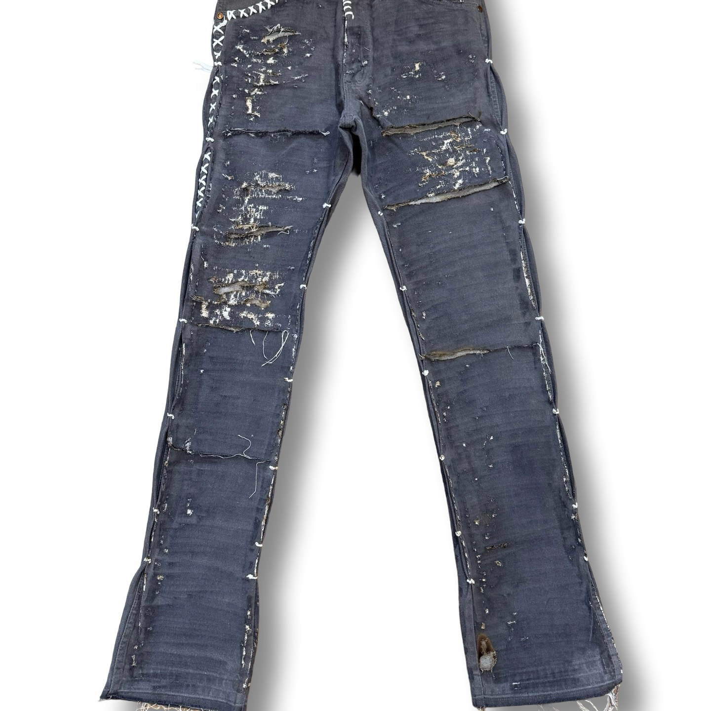 "Faded CEMENT" vintage destroyed jean.