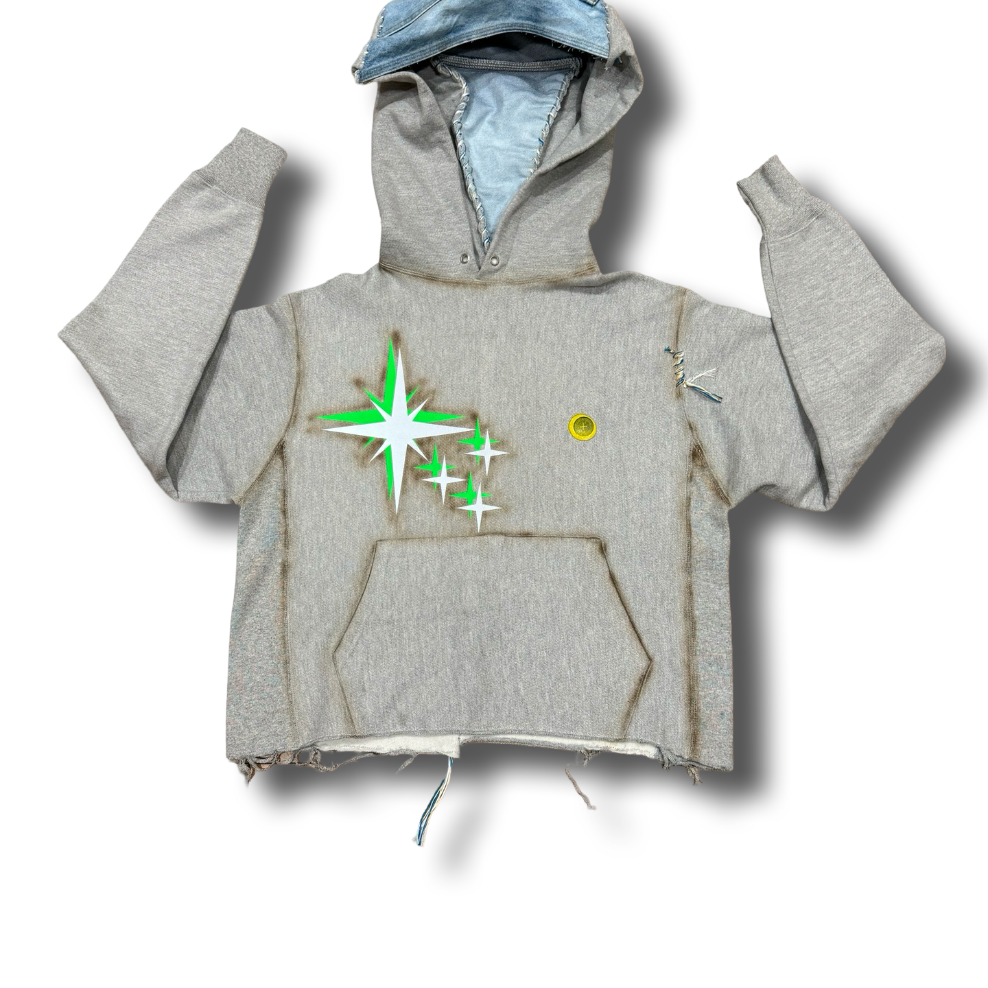 Heather Grey Magic Flare Denim Hoodie