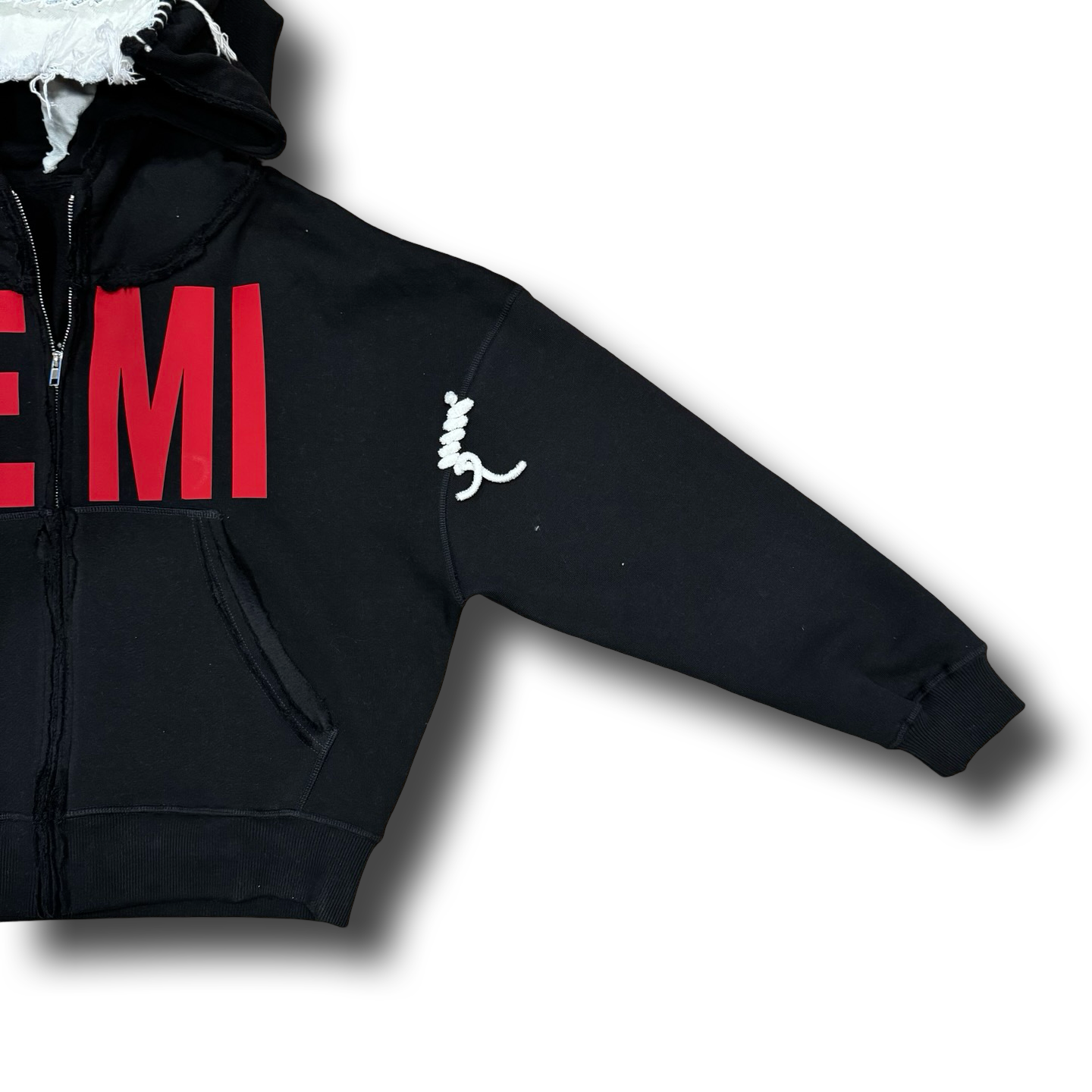 Oversized "REMI' zippered flare hoodie