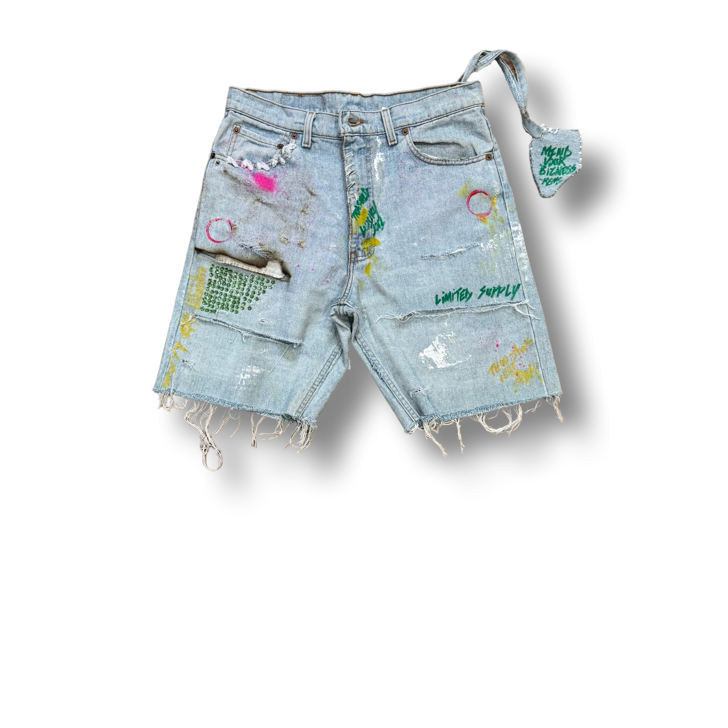 Light blue Vintage Flying pocket content Jean short.