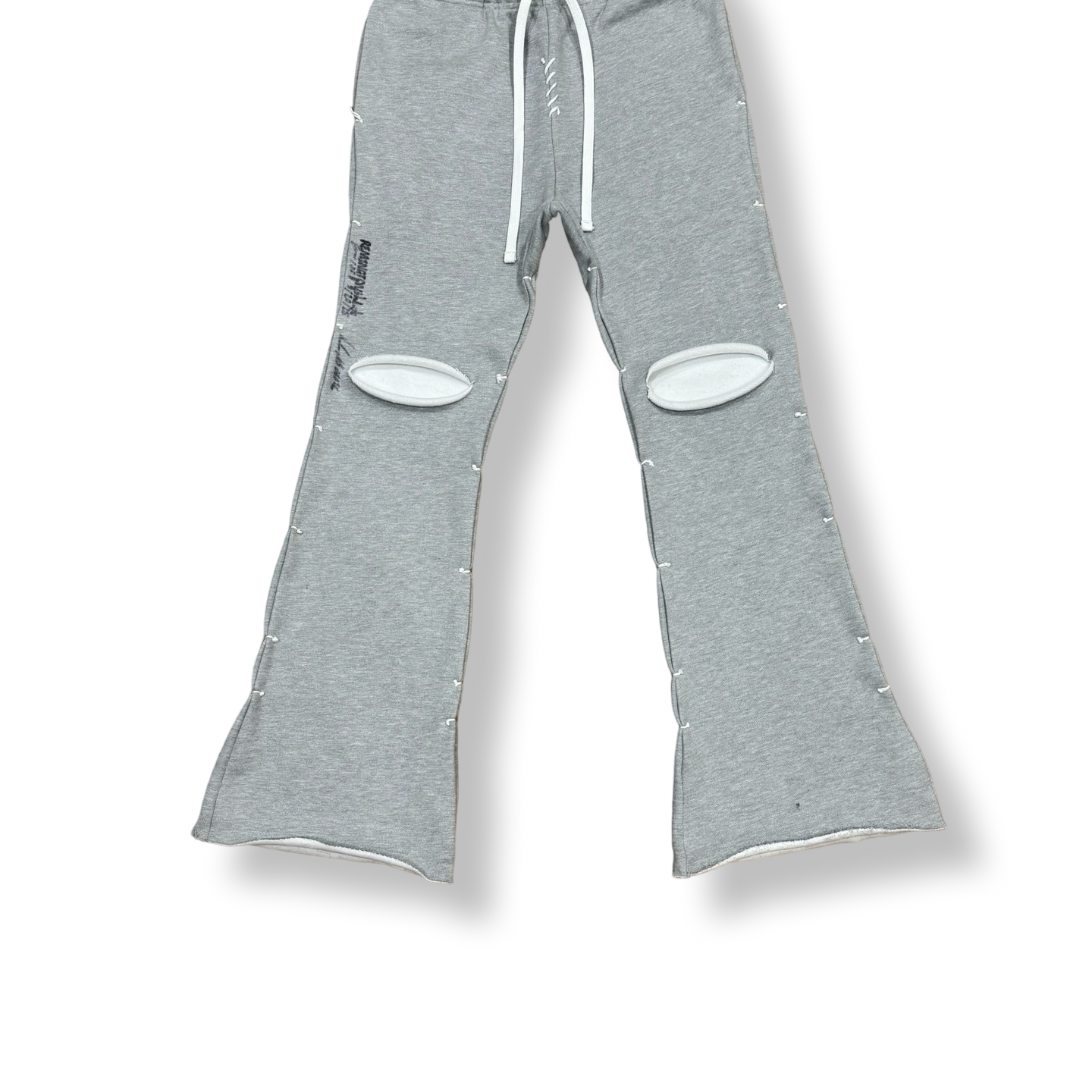 Grey "MAMBA" distressed sweatpants.