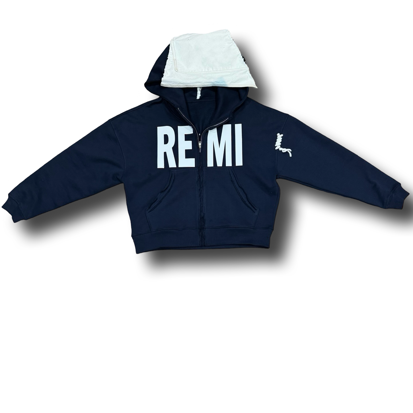 Oversized "REMI" Zippered flare hoodie.