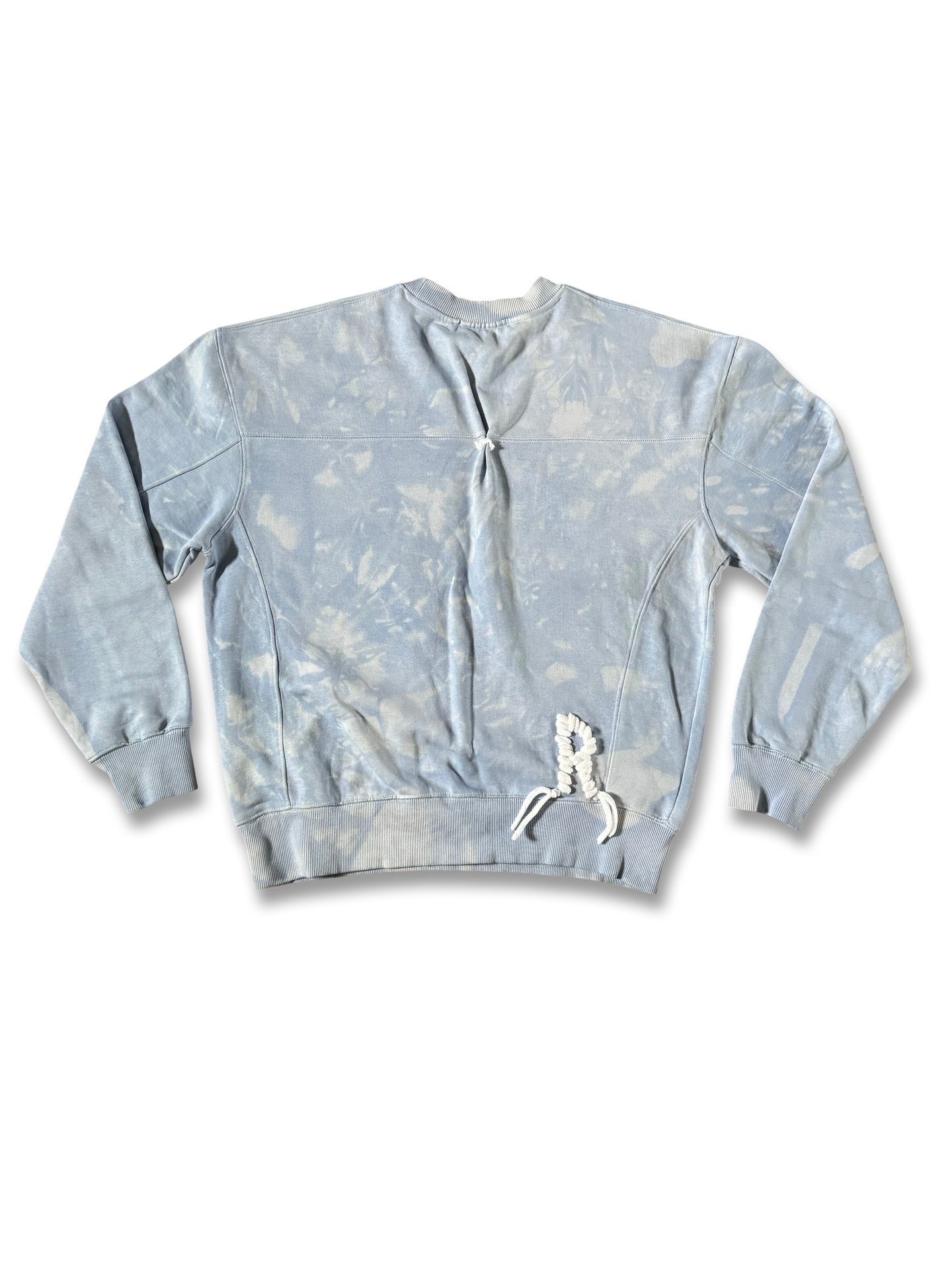 Summer blue hand dyed crew neck sweatshirt .