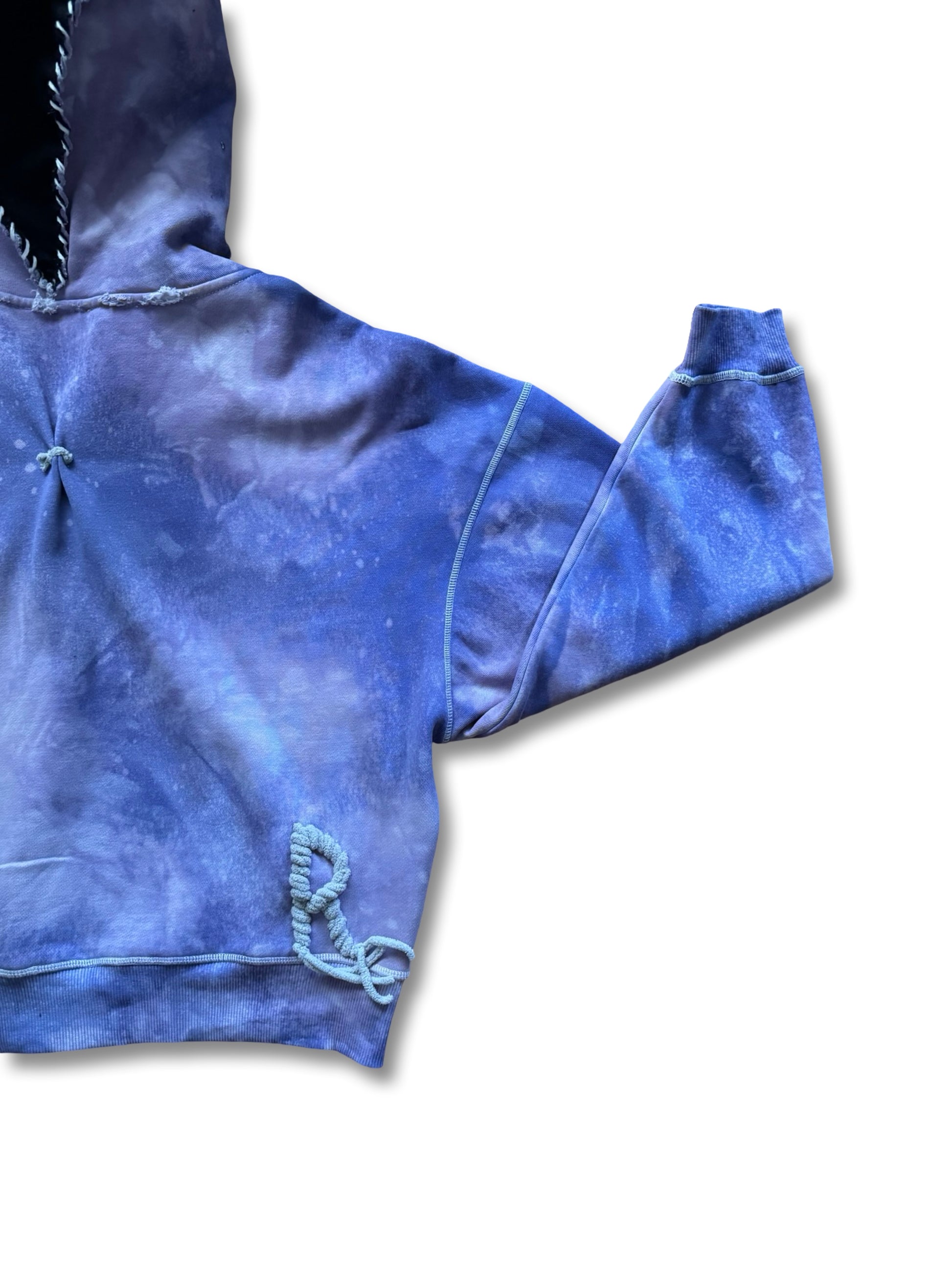 Oversized cropped liquid grape “REMI” flare hoodie.