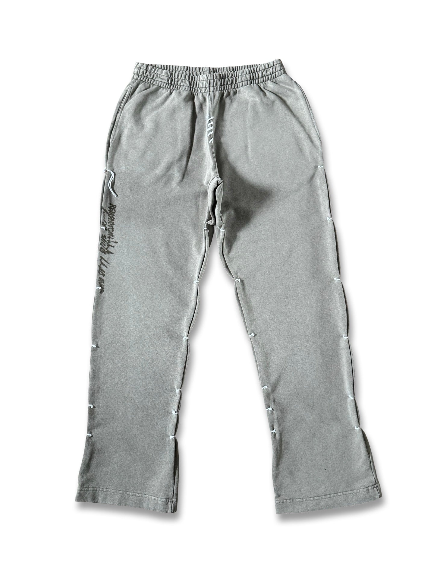 Sandy brown “R” stitched mamba straight leg flare sweatpant