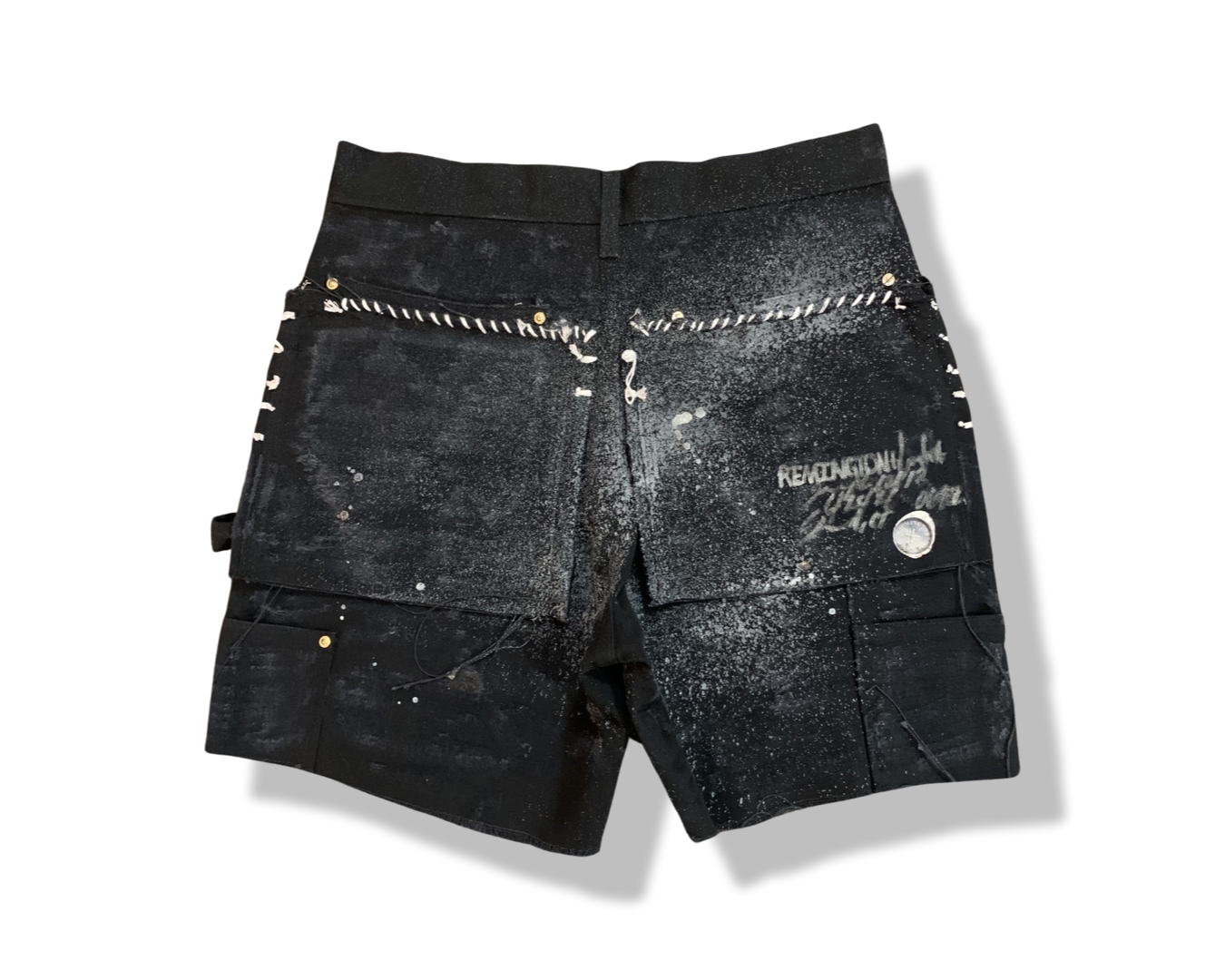 Onyx Black Heavyweight Distressed Utility Short