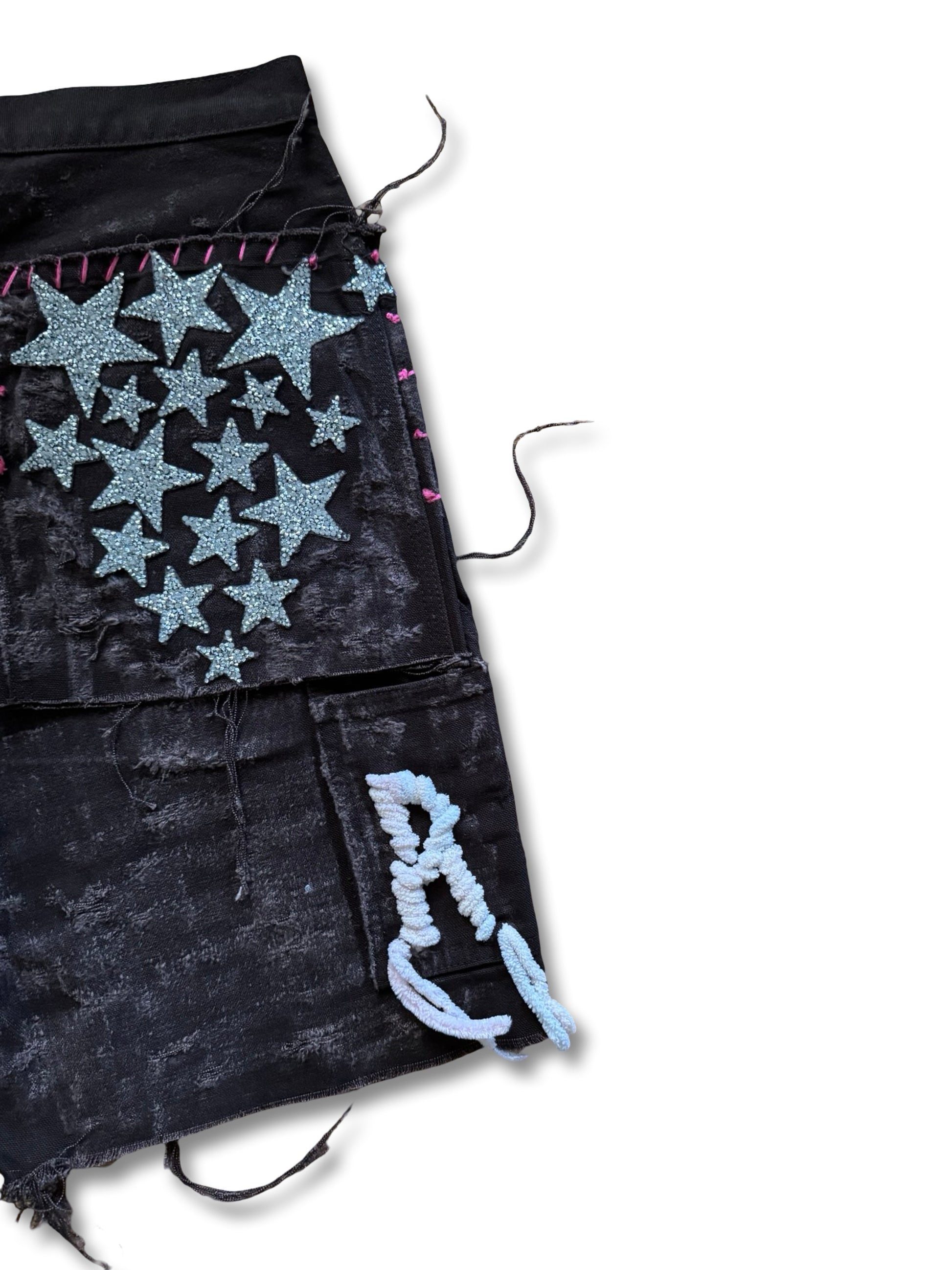 Flamingo distressed starry night tribal “ARTS AND CRAFTS” short.