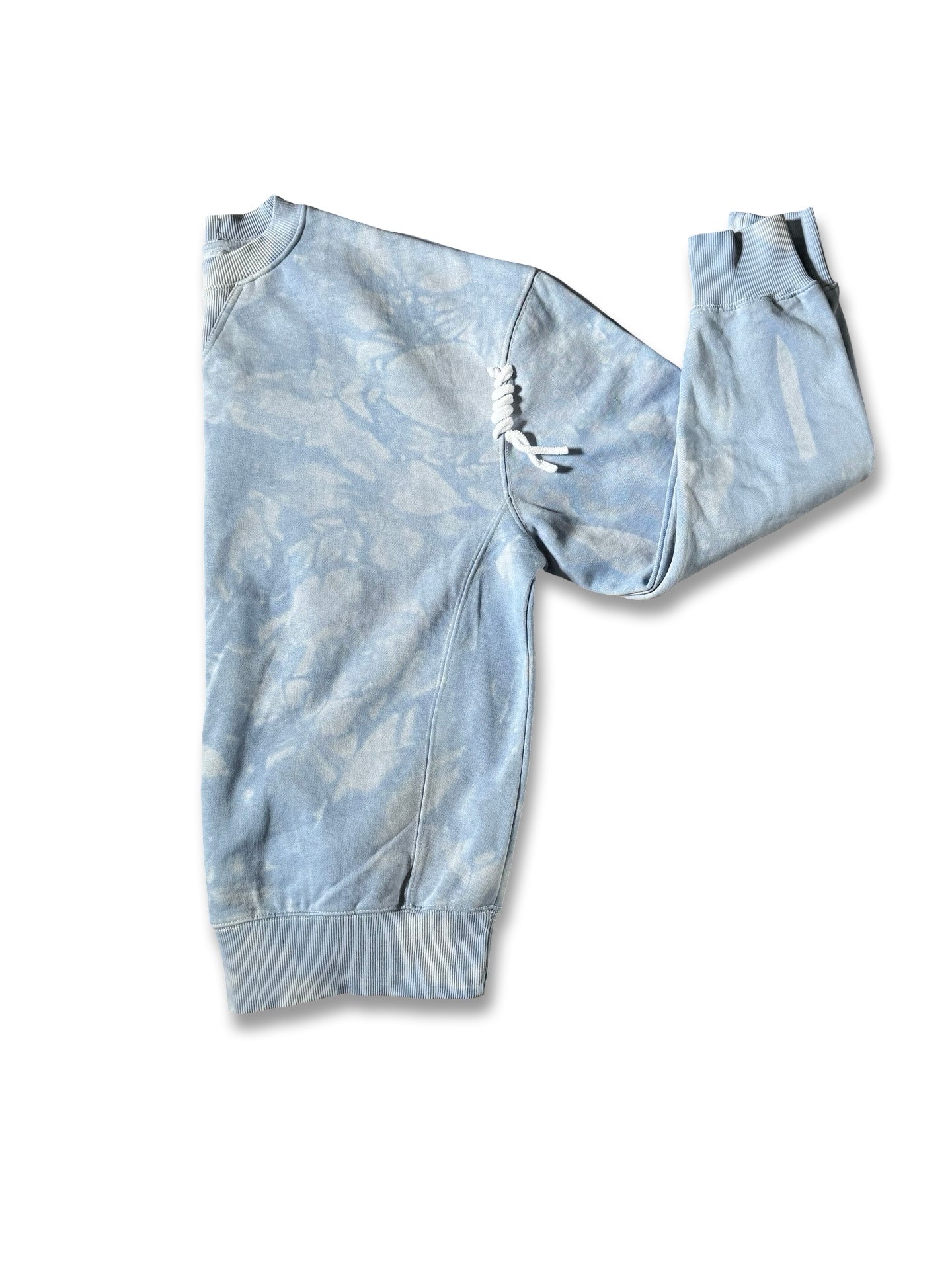 Summer blue hand dyed crew neck sweatshirt .