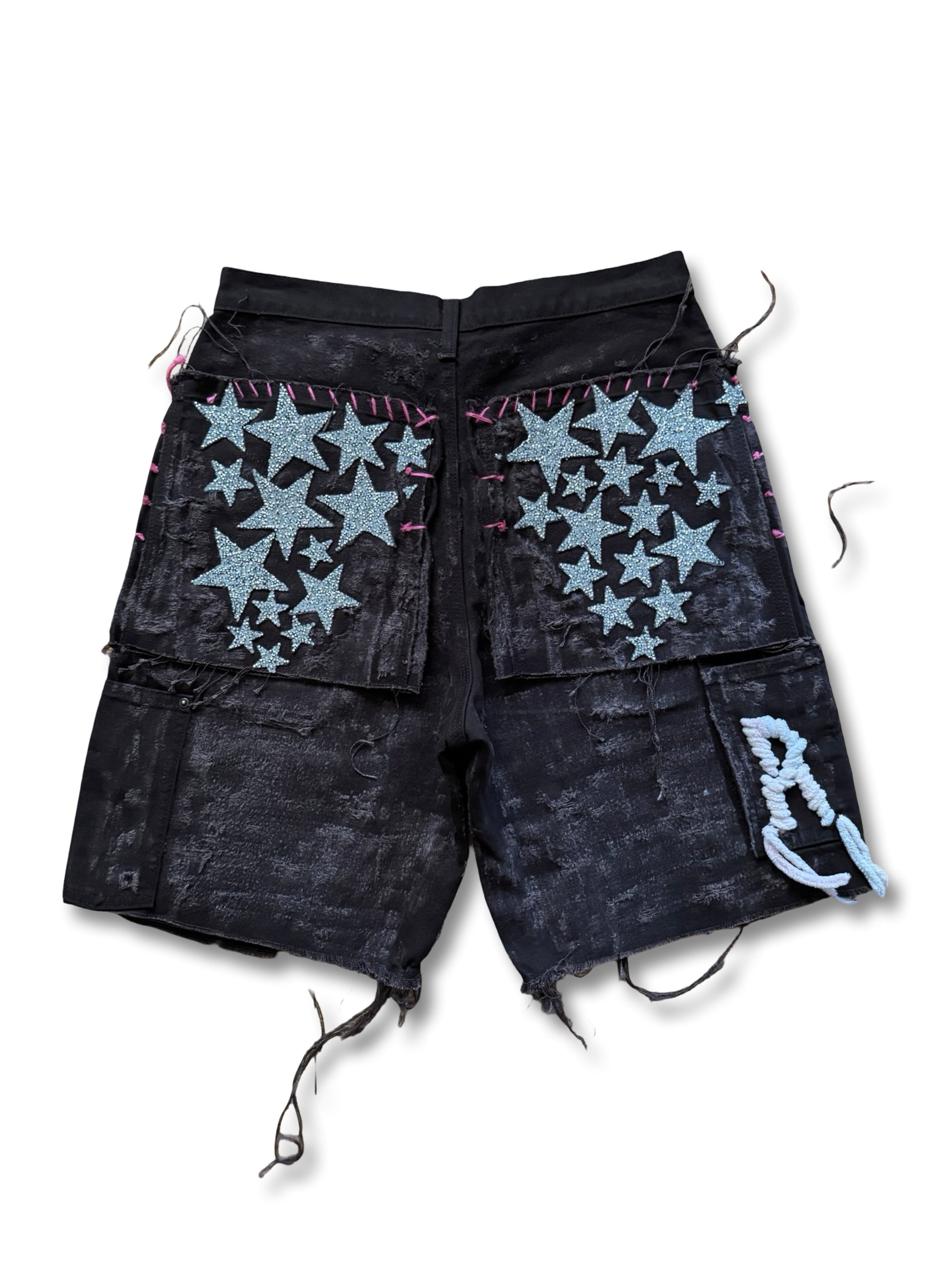 Flamingo distressed starry night tribal “ARTS AND CRAFTS” short.