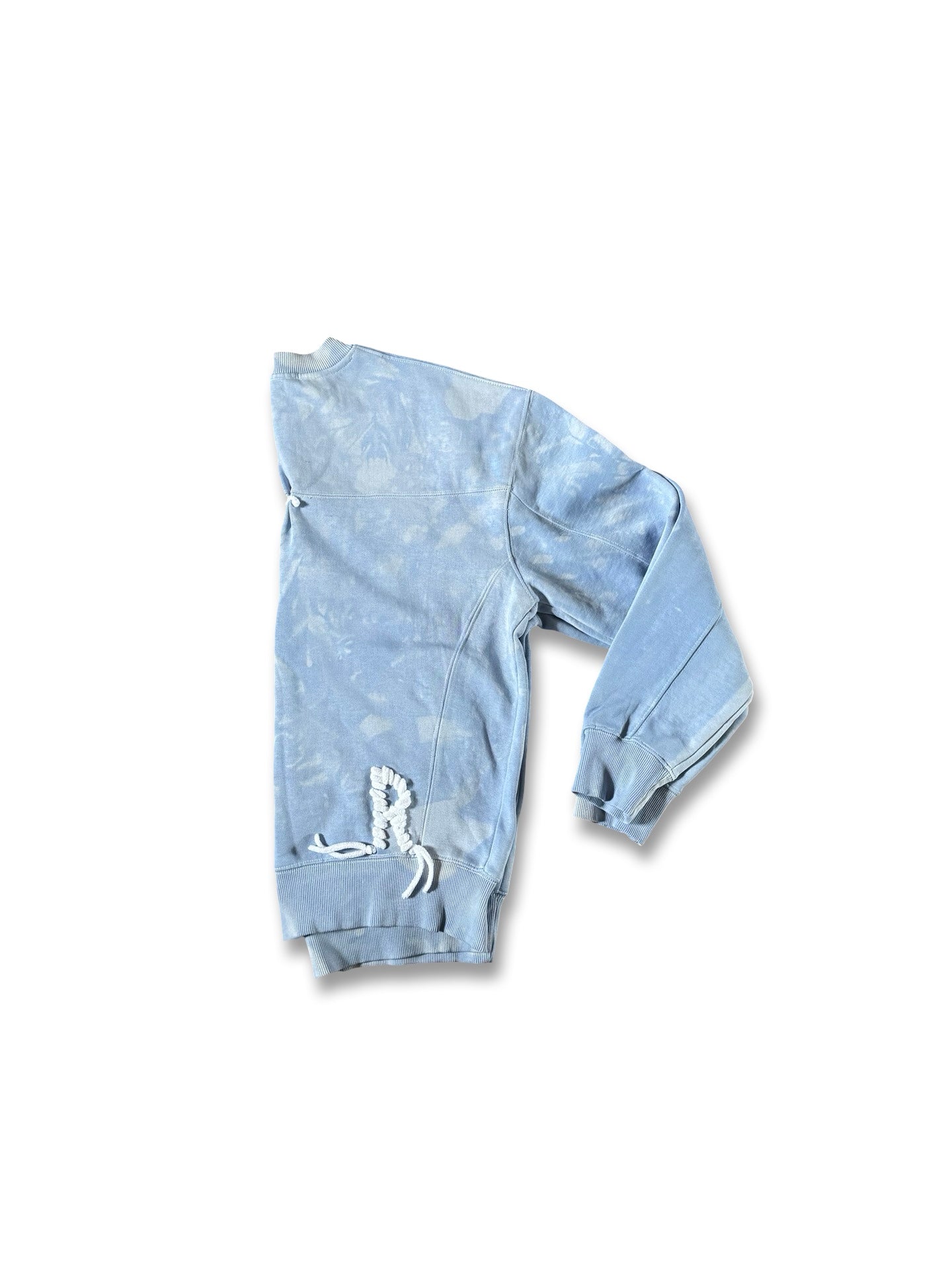 Summer blue hand dyed crew neck sweatshirt .