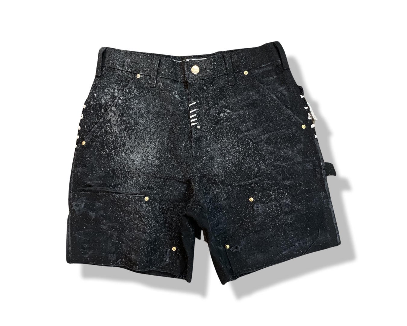 Onyx Black Heavyweight Distressed Utility Short