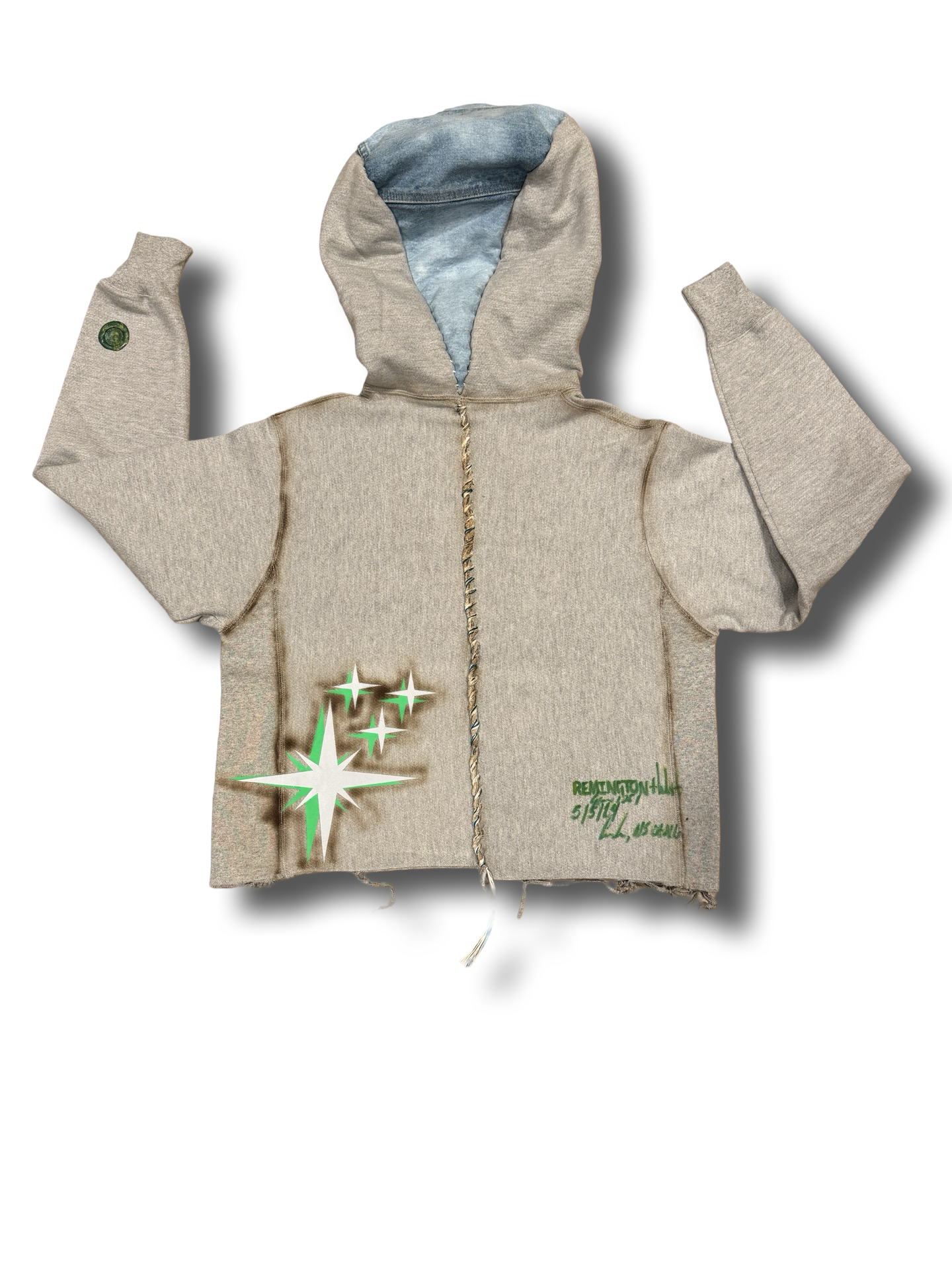Heather Grey Magic Flare Denim Hoodie