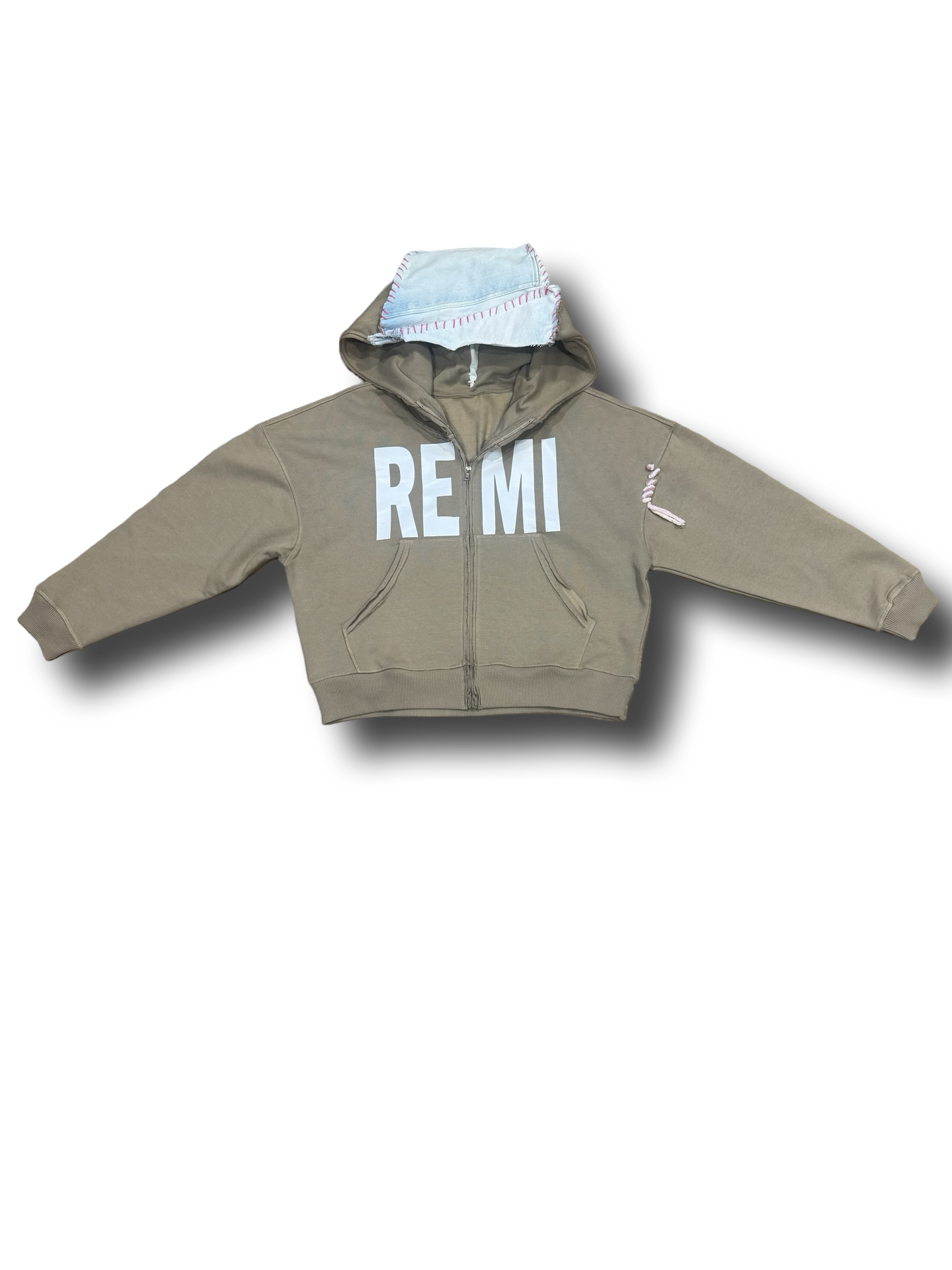Oversized "REMI' zippered flare hoodie