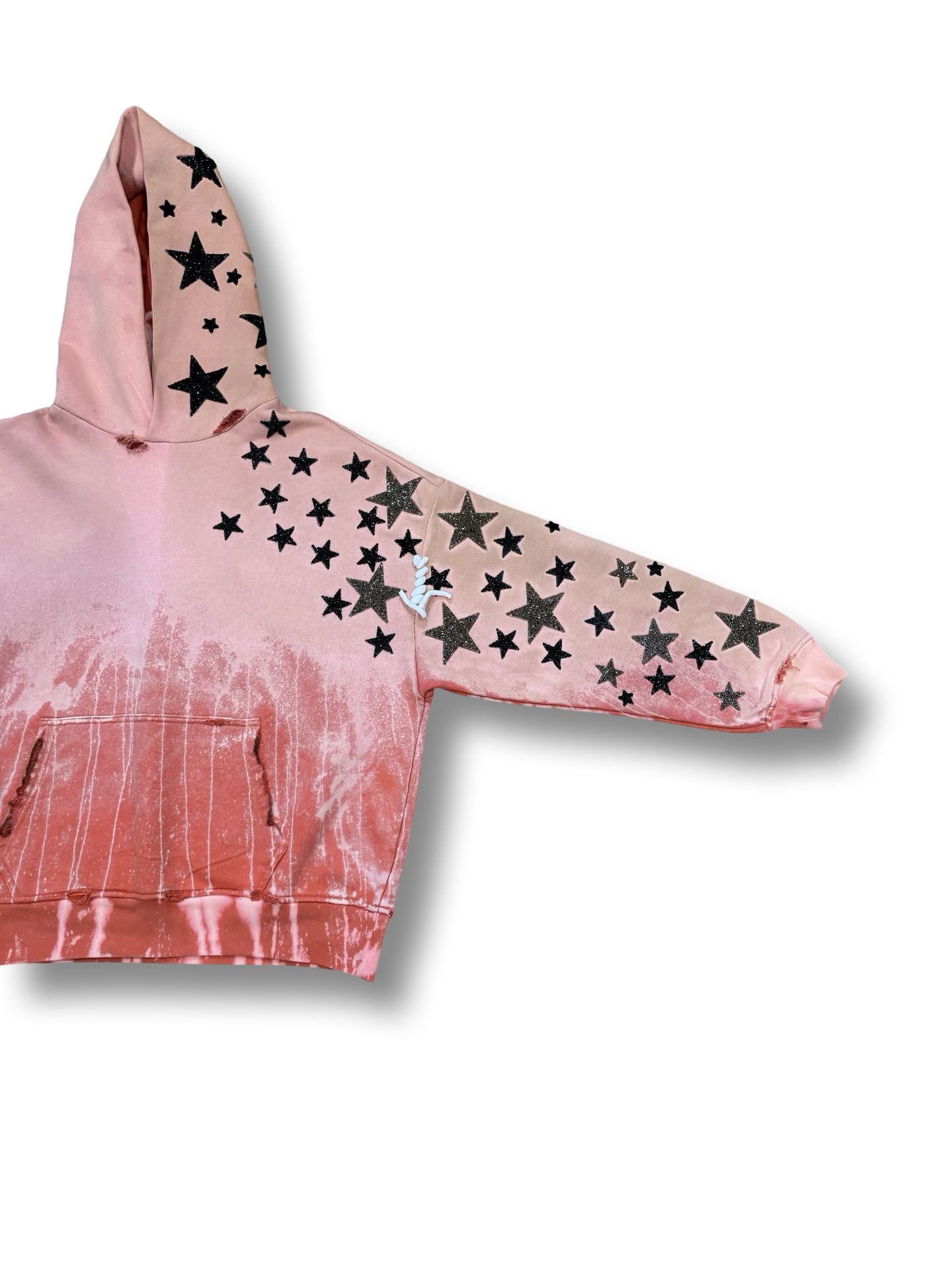 "WASHED PUMPKIN" Star studded "ARTS AND CRAFTS" heavyweight pullover hoodie