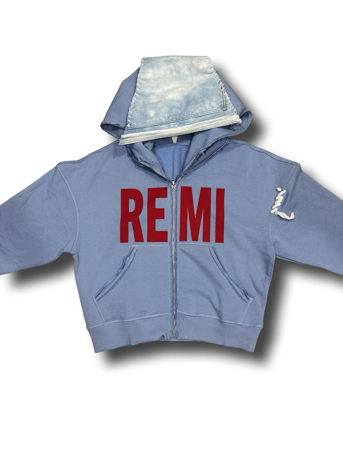 Oversized "REMI" zippered flare  hoodie