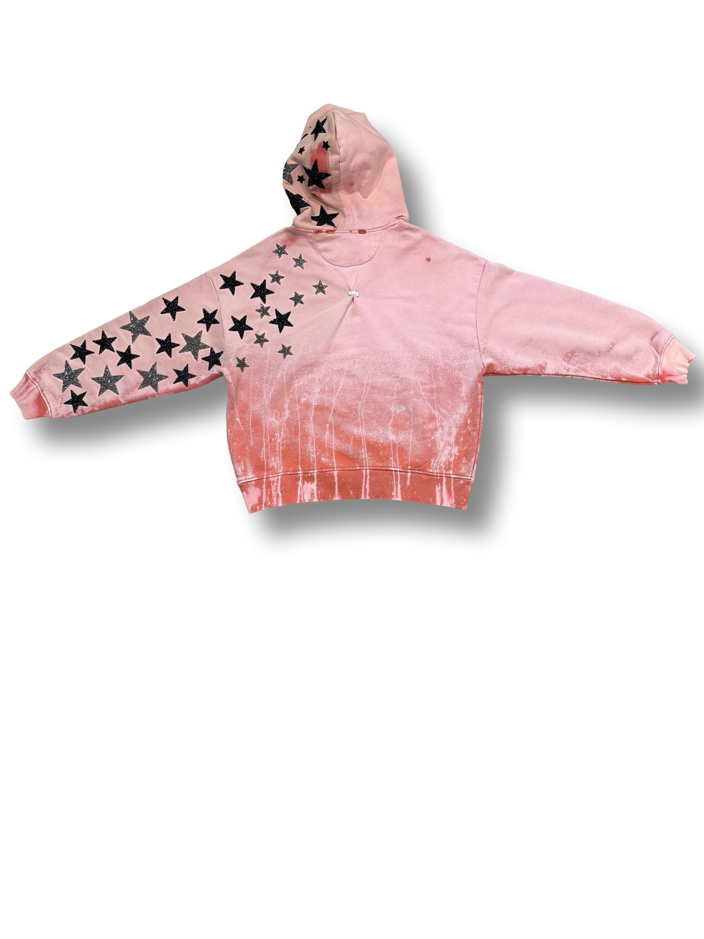 "WASHED PUMPKIN" Star studded "ARTS AND CRAFTS" heavyweight pullover hoodie