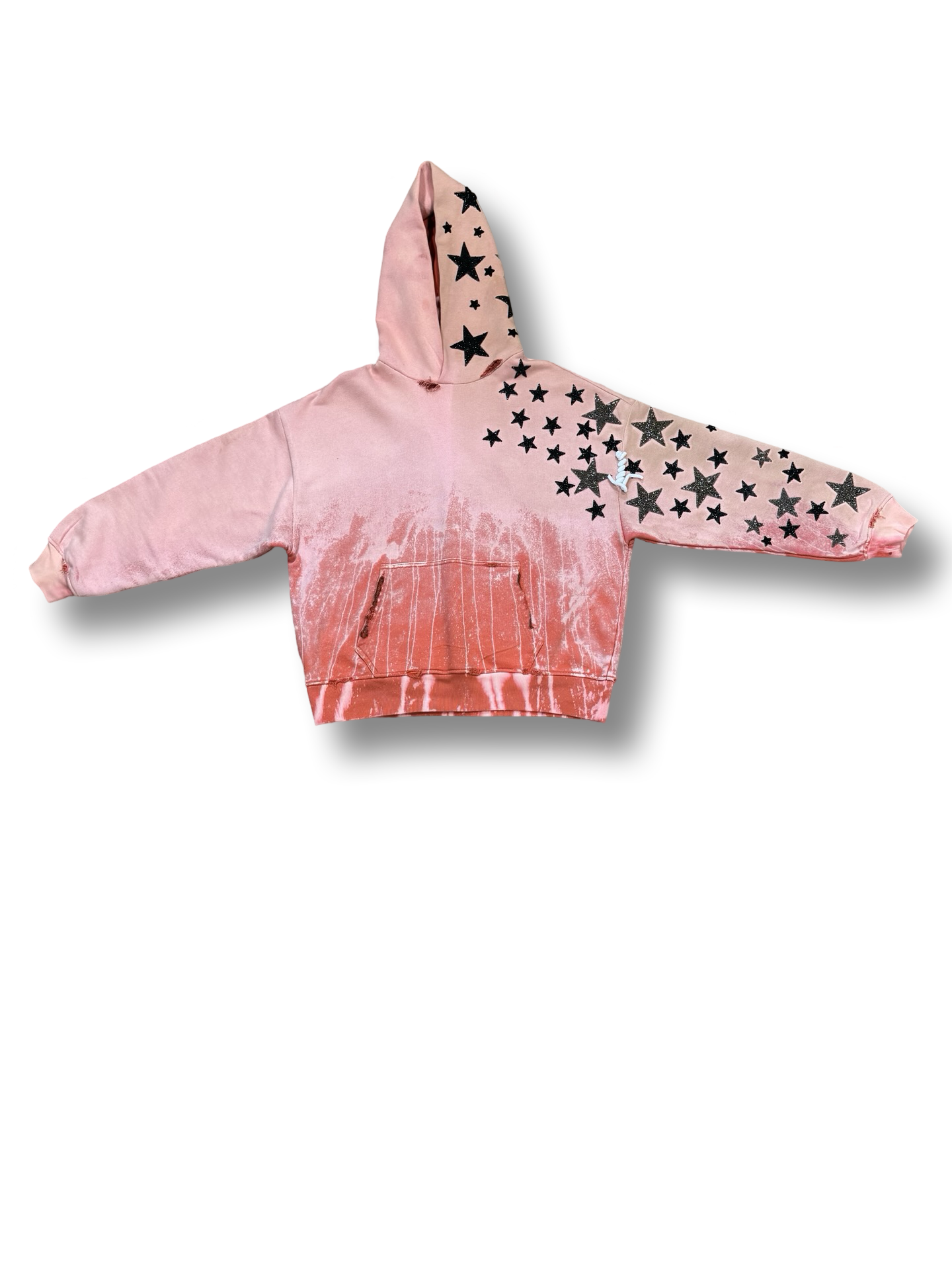 "WASHED PUMPKIN" Star studded "ARTS AND CRAFTS" heavyweight pullover hoodie