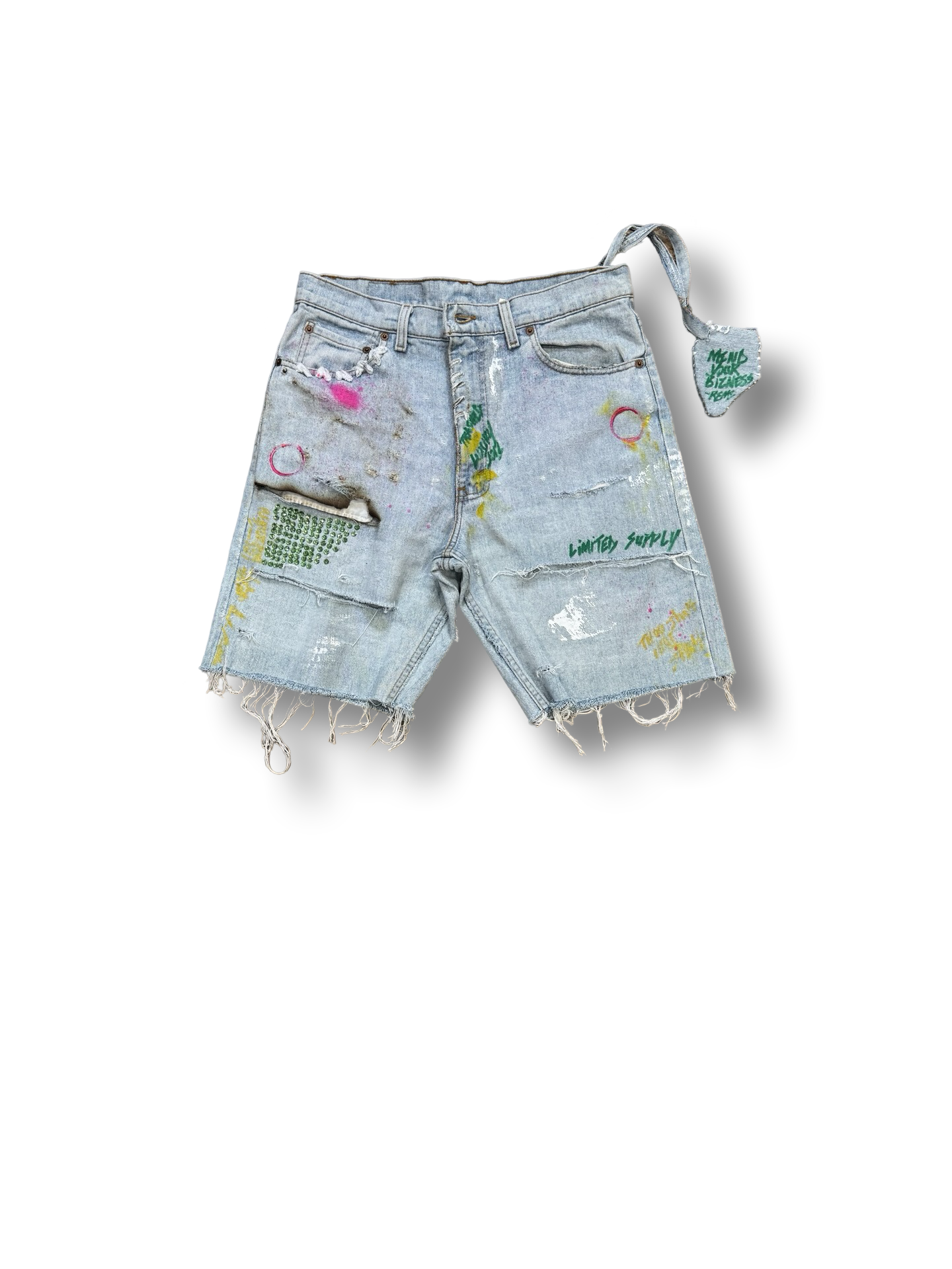 Light blue Vintage Flying pocket content Jean short.