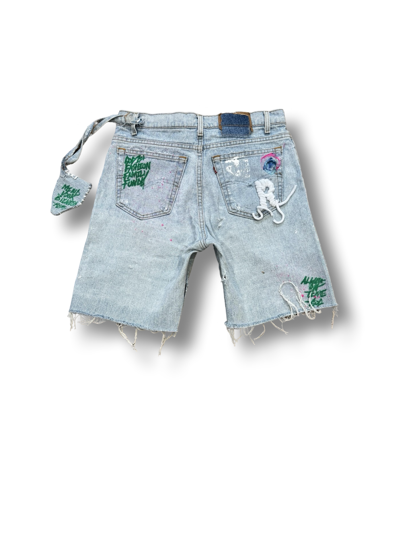 Light blue Vintage Flying pocket content Jean short.