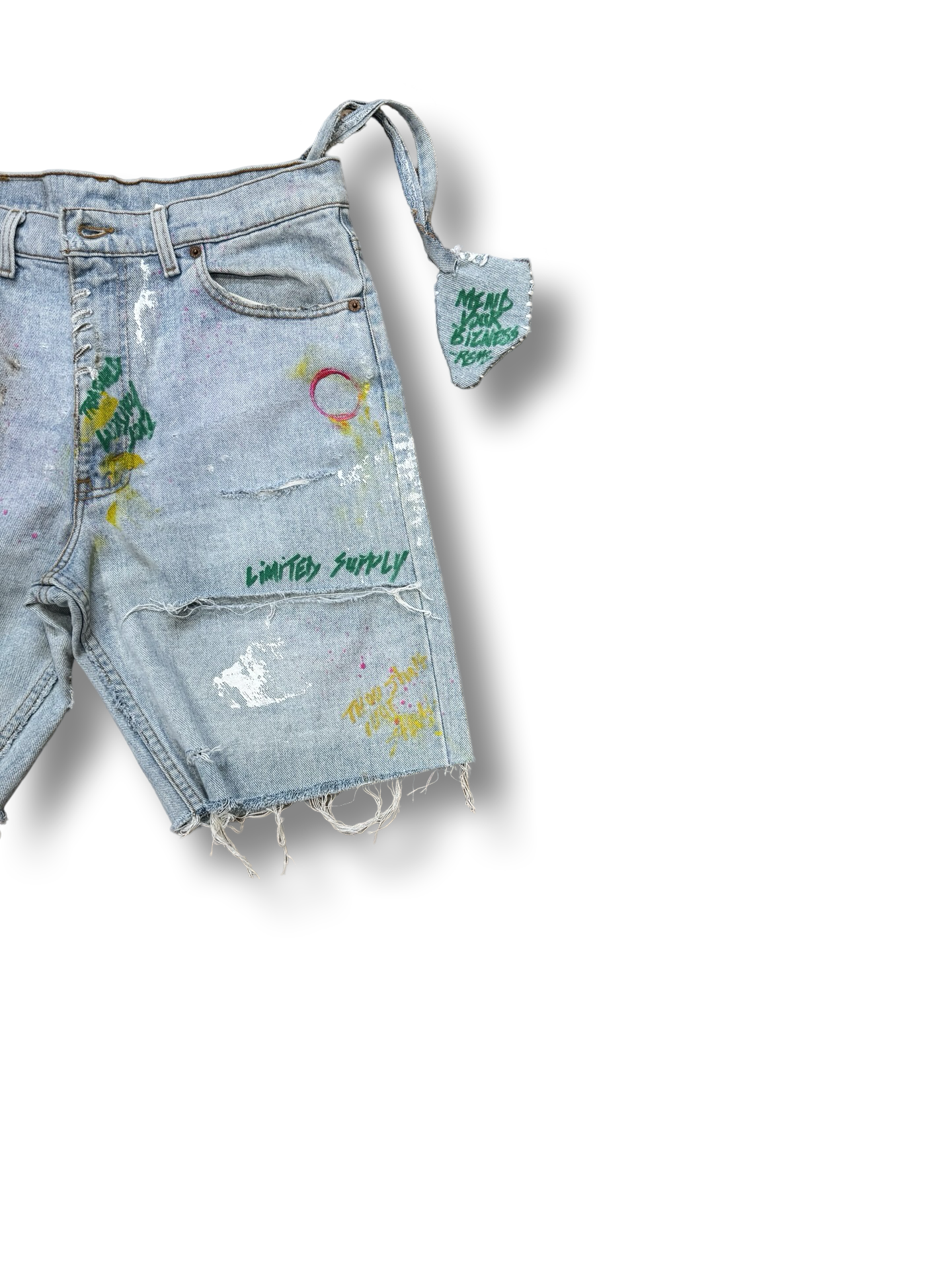 Light blue Vintage Flying pocket content Jean short.