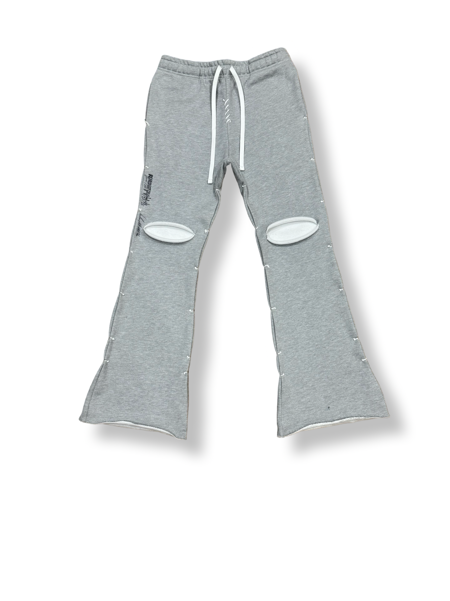 Grey "MAMBA" distressed sweatpants.