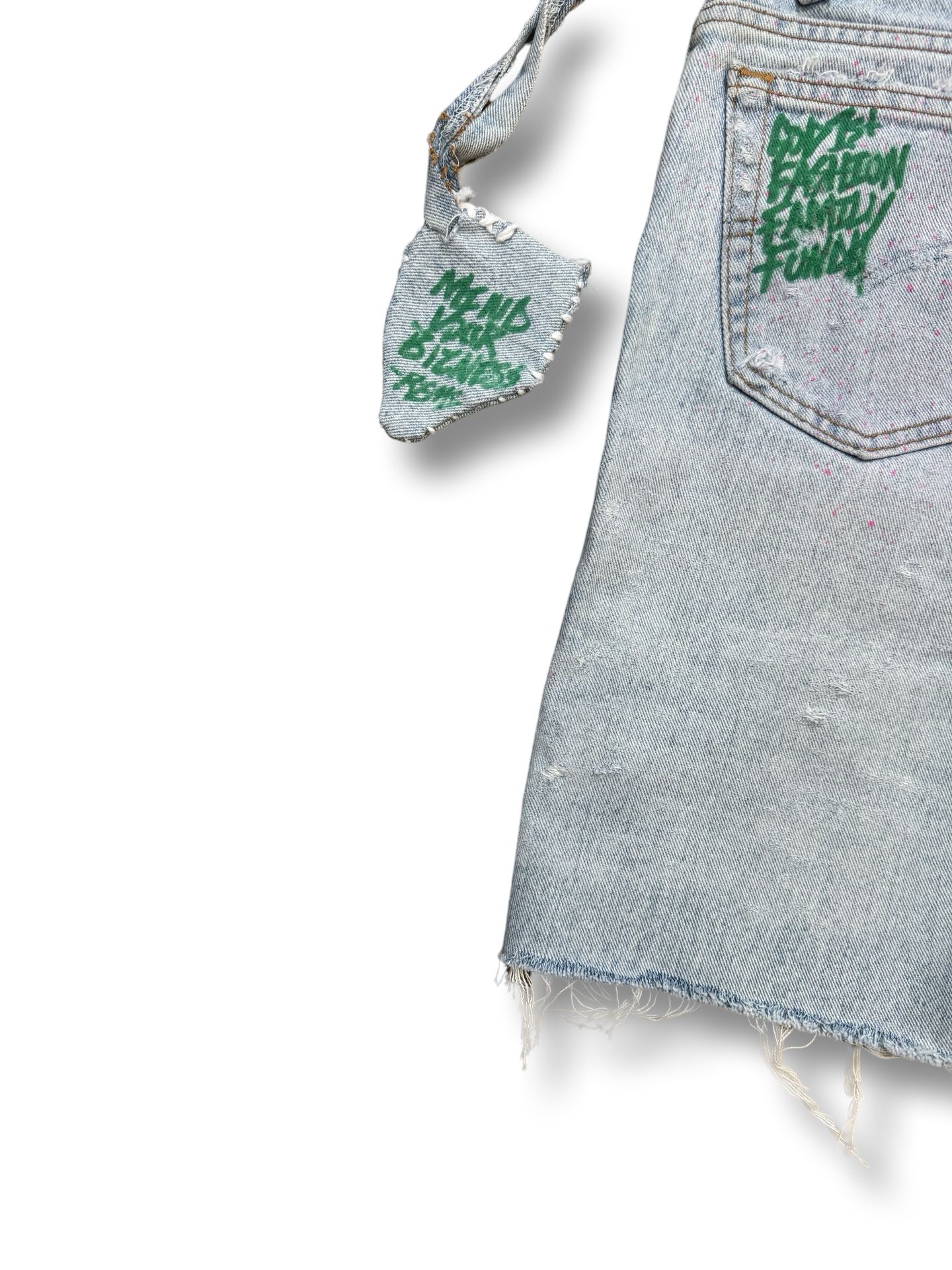Light blue Vintage Flying pocket content Jean short.
