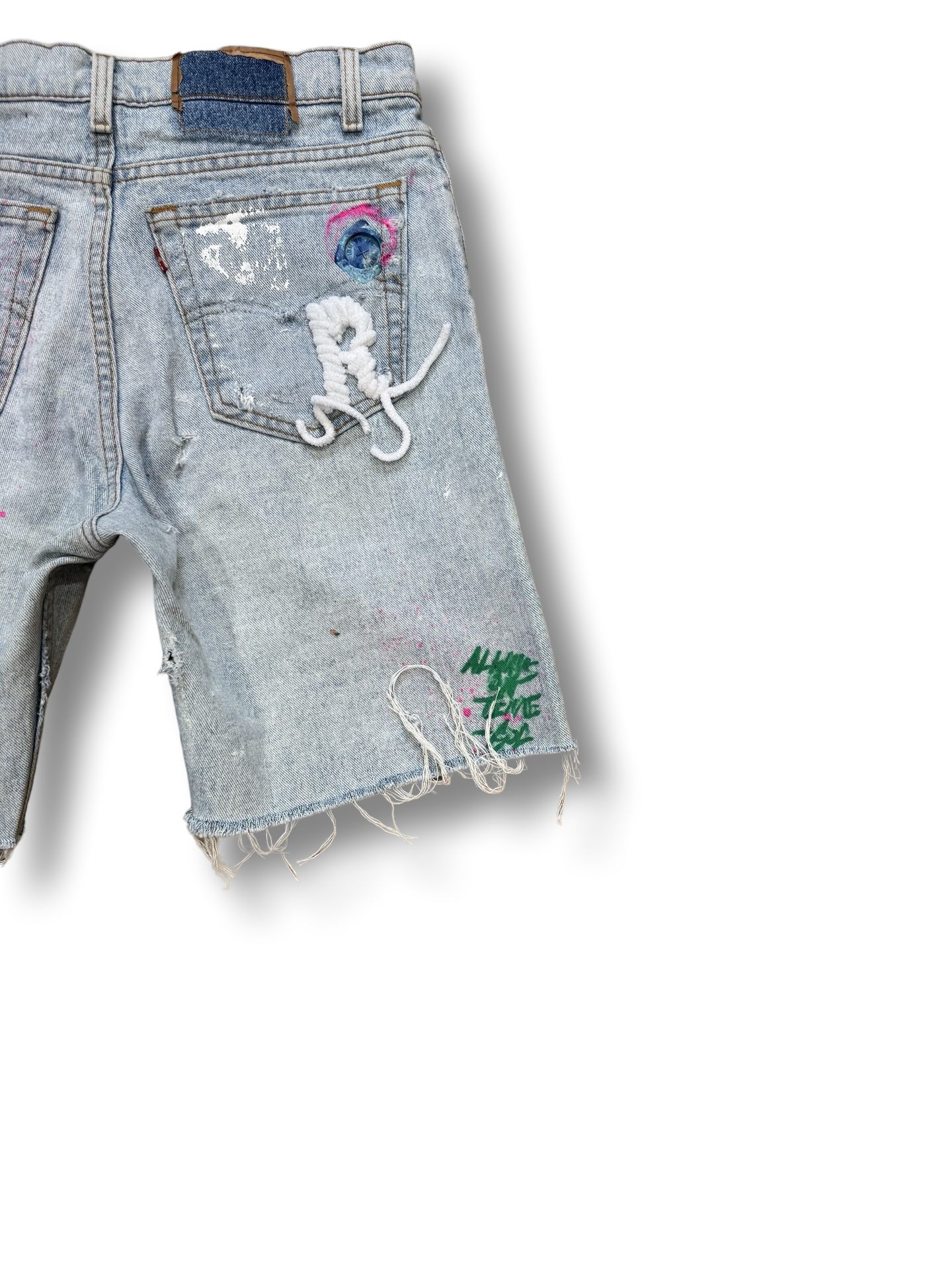 Light blue Vintage Flying pocket content Jean short.